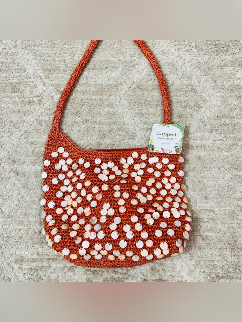 Cappelli Straworld Coral Shell Beach Bag